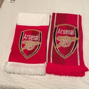TWO Officially licensed Arsenal FC Scarves imported UK AFC EPL soccer football